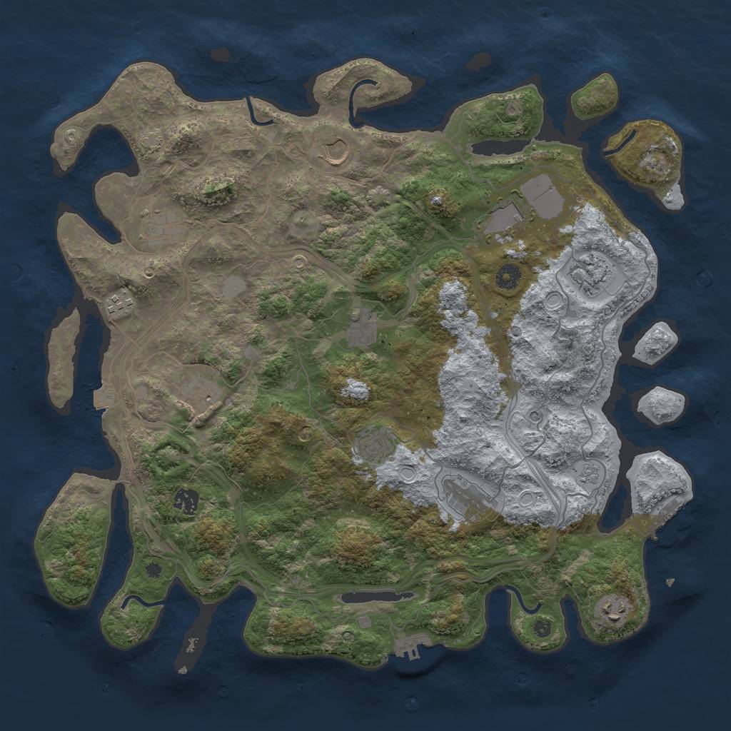 Rust Map: Procedural Map, Size: 4250, Seed: 929461579, 19 Monuments