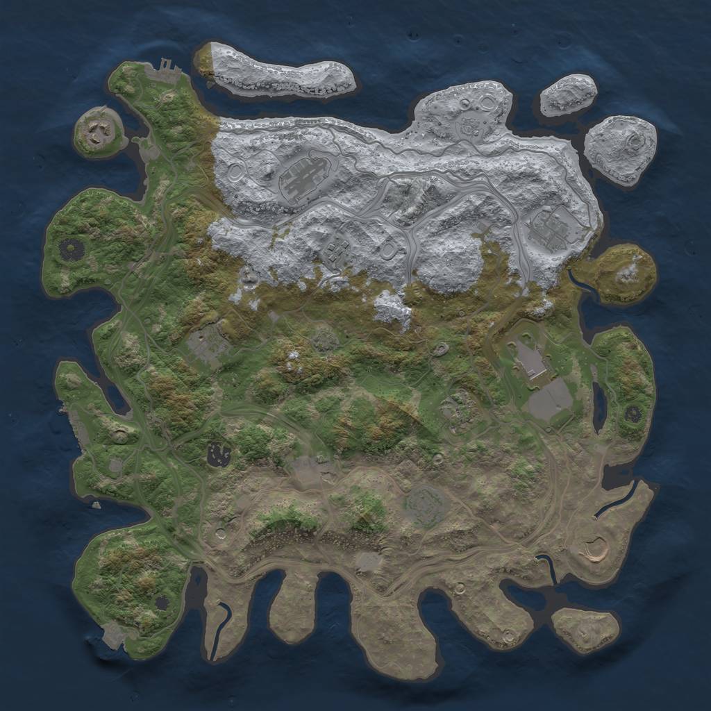 Rust Map: Procedural Map, Size: 4250, Seed: 1540842152, 19 Monuments