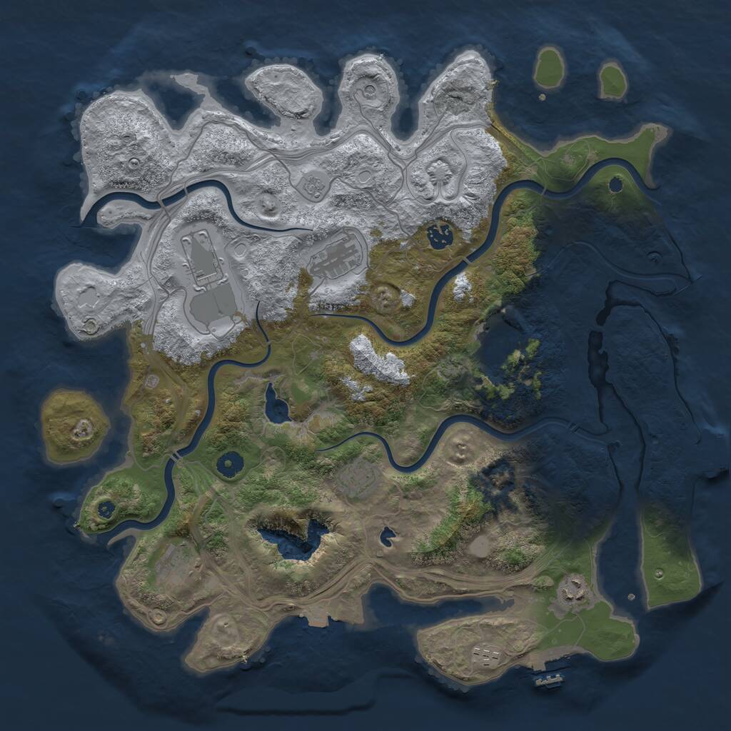 Rust Map: Procedural Map, Size: 4250, Seed: 1050812000, 14 Monuments