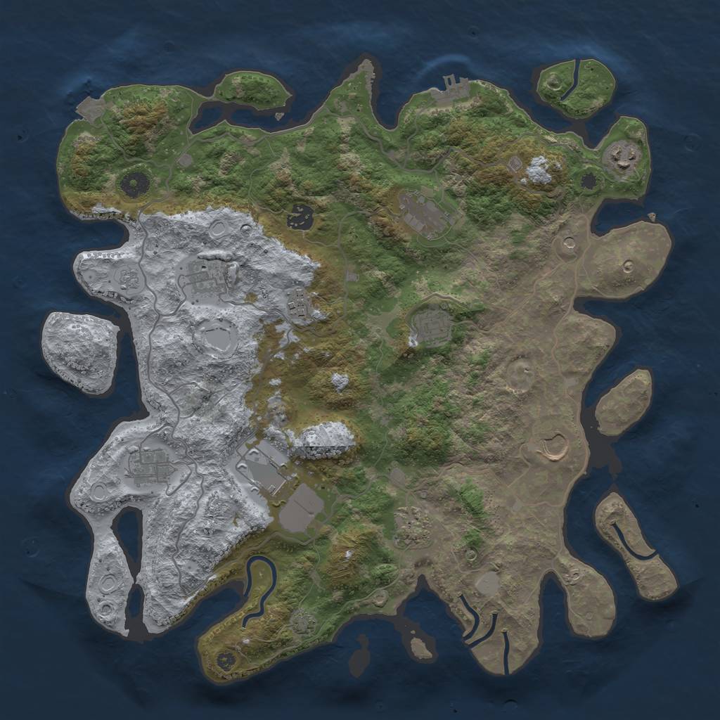 Rust Map: Procedural Map, Size: 4000, Seed: 782, 17 Monuments
