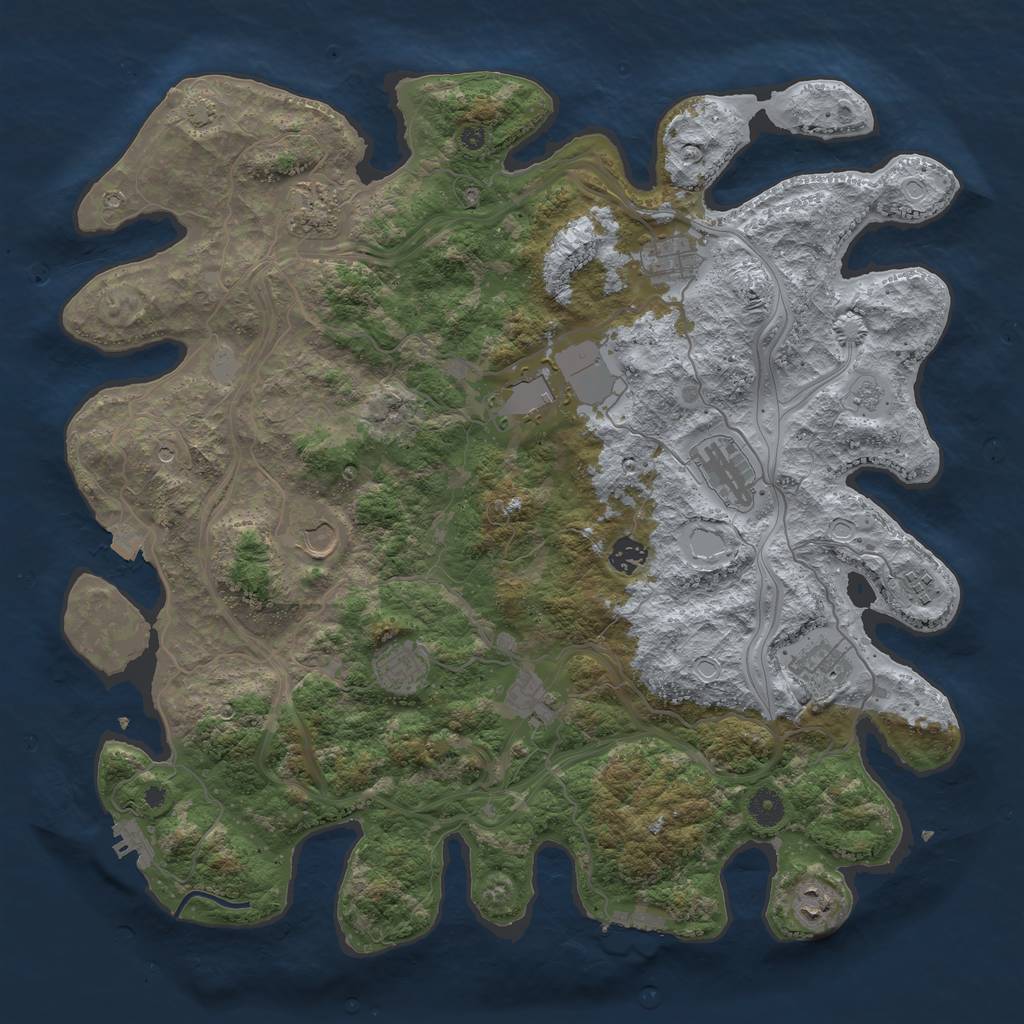 Rust Map: Procedural Map, Size: 4250, Seed: 1333514663, 19 Monuments