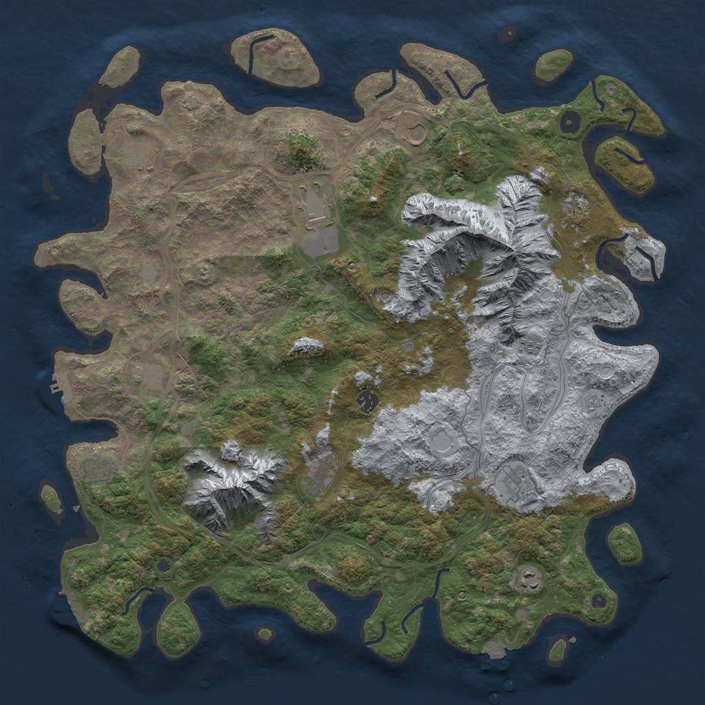 Rust Map: Procedural Map, Size: 5000, Seed: 1459183266, 19 Monuments