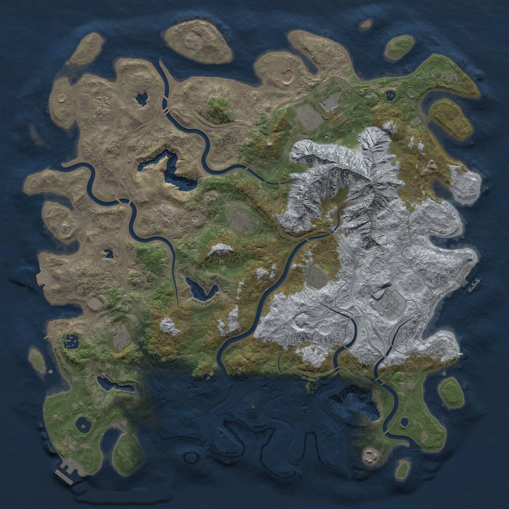 Rust Map: Procedural Map, Size: 5000, Seed: 1459183266, 16 Monuments
