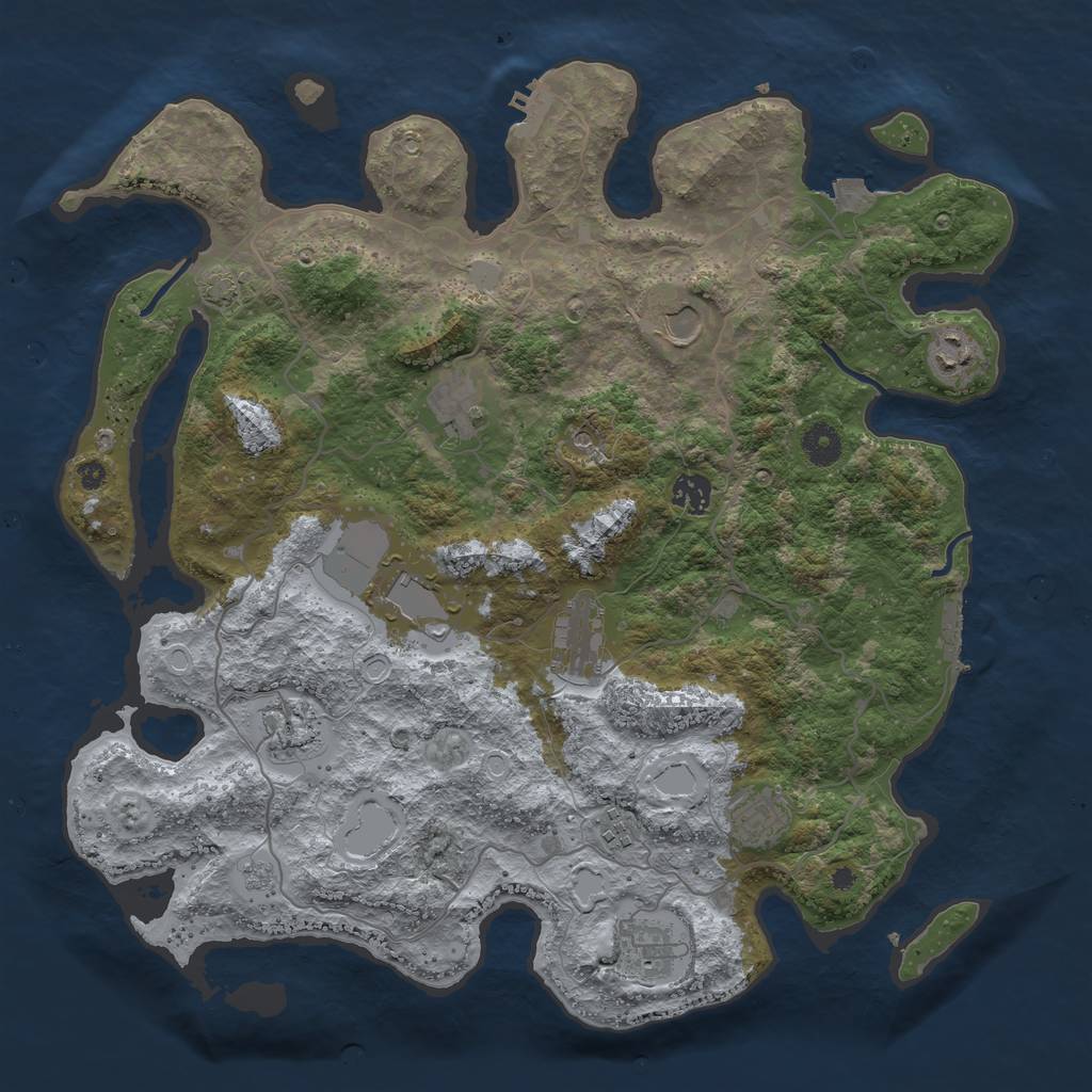 Rust Map: Procedural Map, Size: 4000, Seed: 813292013, 18 Monuments