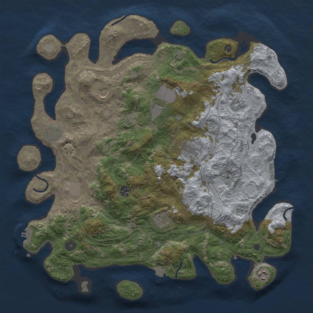 Rust Map: Procedural Map, Size: 4250, Seed: 1150654414, 18 Monuments