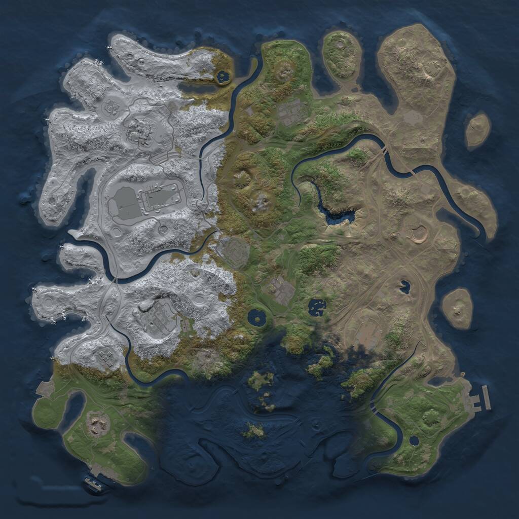 Rust Map: Procedural Map, Size: 4250, Seed: 217332849, 17 Monuments