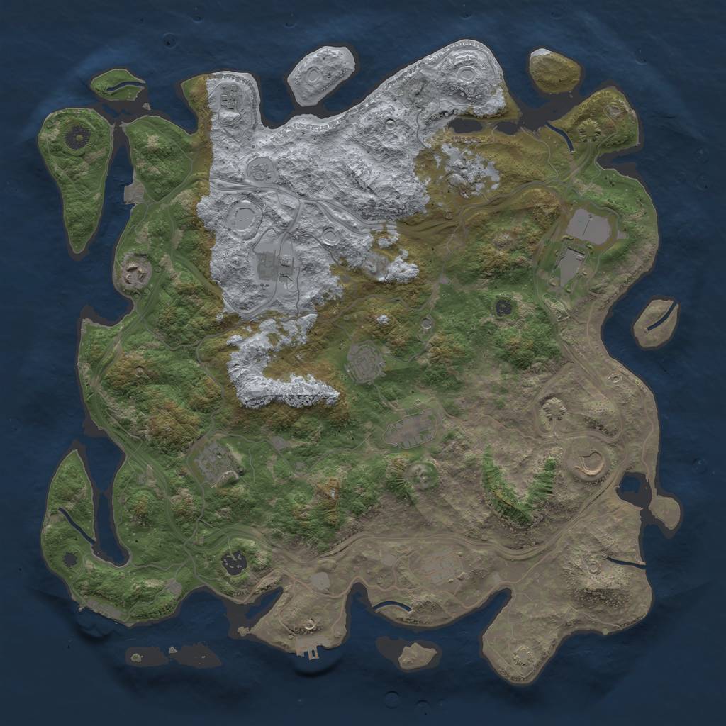 Rust Map: Procedural Map, Size: 4500, Seed: 248652, 19 Monuments