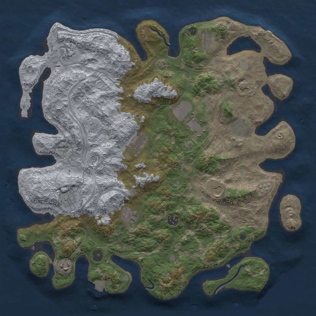 Rust Map: Procedural Map, Size: 4250, Seed: 20218097, 17 Monuments