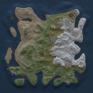 Thumbnail Rust Map: Procedural Map, Size: 3500, Seed: 193743319, 16 Monuments