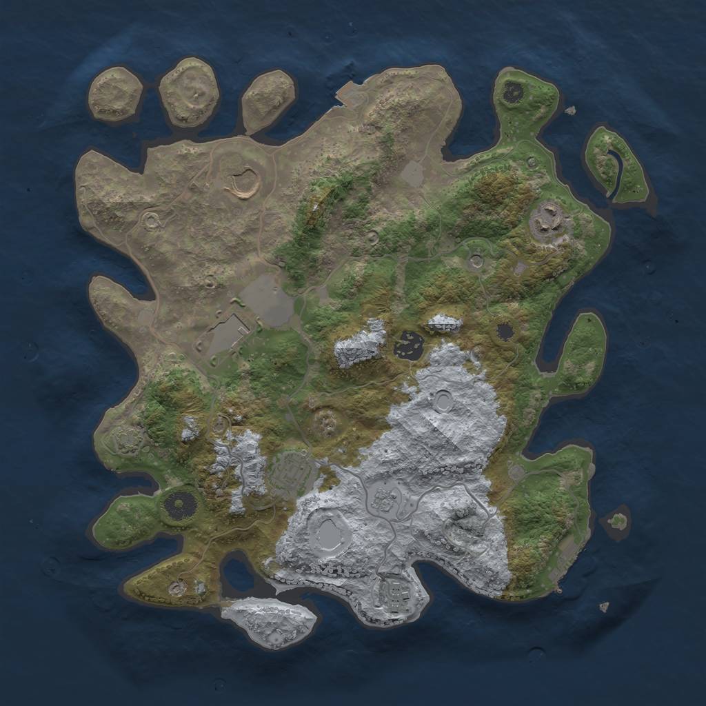 Rust Map: Procedural Map, Size: 3500, Seed: 46851, 13 Monuments