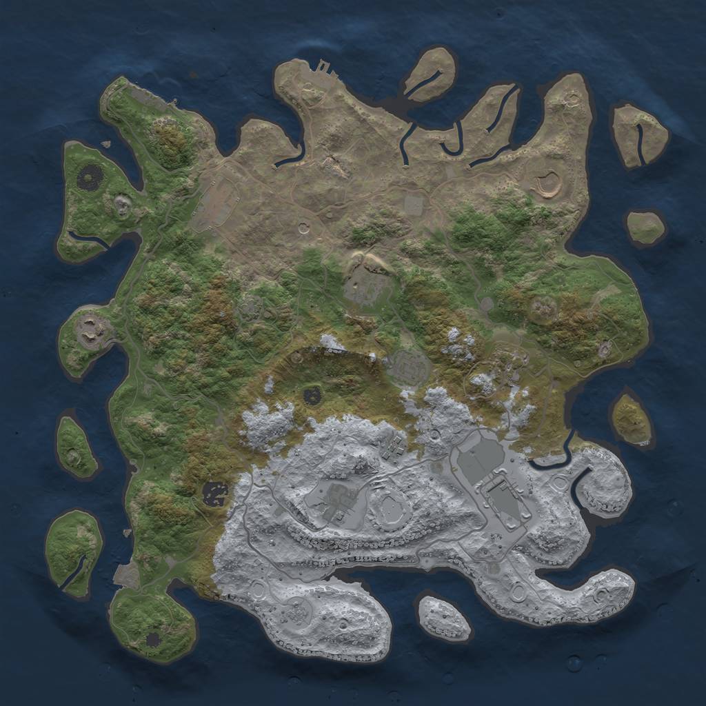 Rust Map: Procedural Map, Size: 4000, Seed: 4202113, 18 Monuments