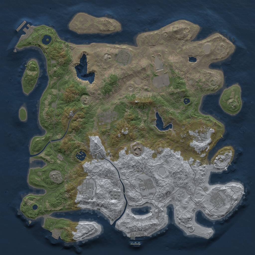 Rust Map: Procedural Map, Size: 4000, Seed: 22410996, 16 Monuments