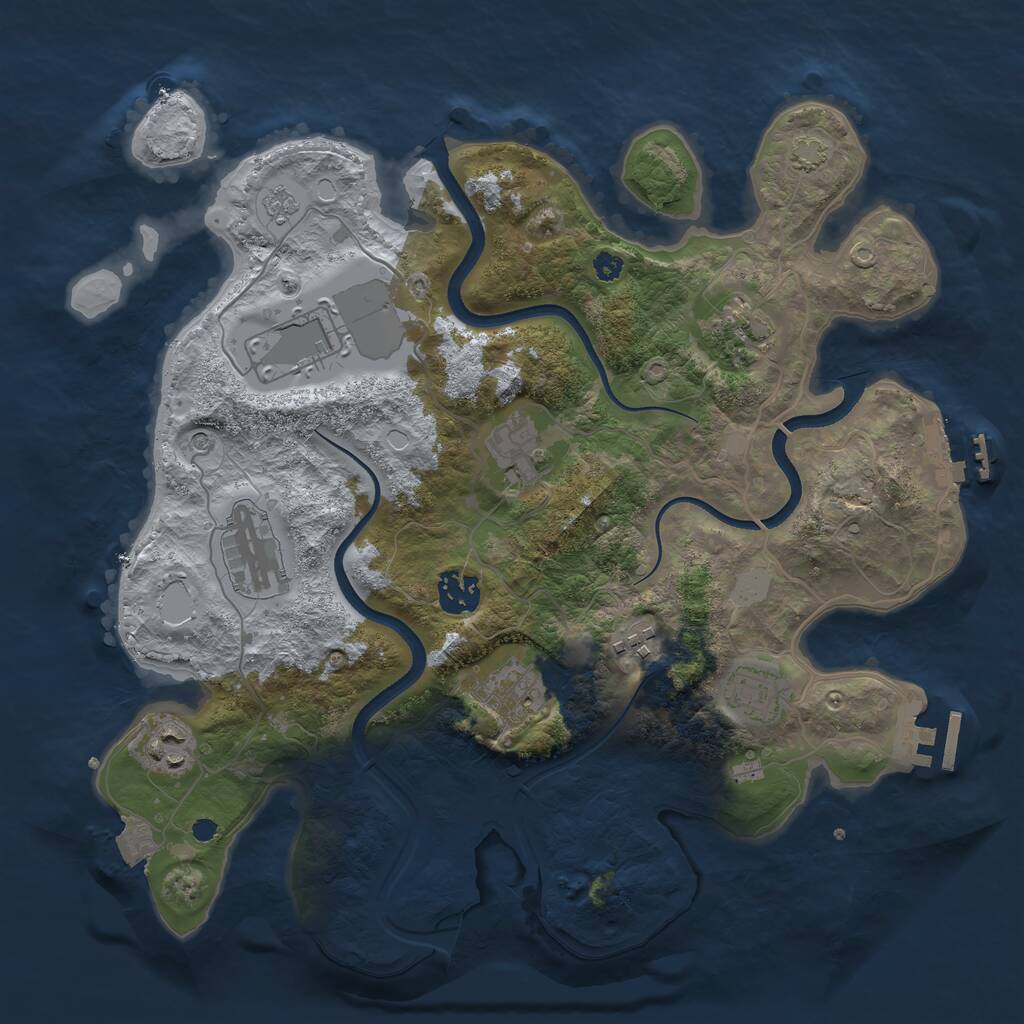 Rust Map: Procedural Map, Size: 3500, Seed: 274676521, 15 Monuments