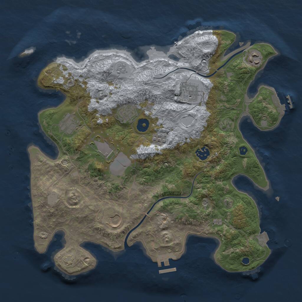 Rust Map: Procedural Map, Size: 3500, Seed: 902029, 14 Monuments