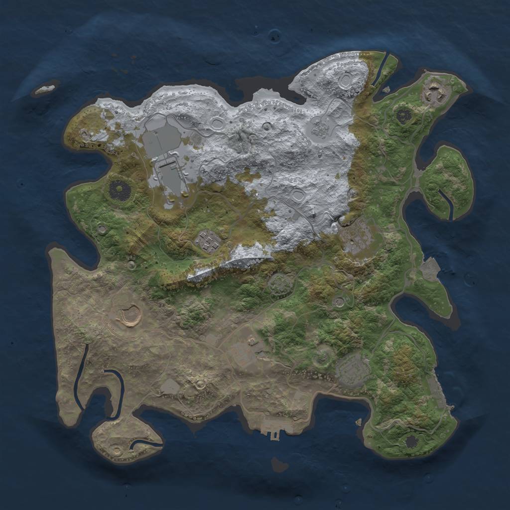 Rust Map: Procedural Map, Size: 3500, Seed: 902029, 15 Monuments