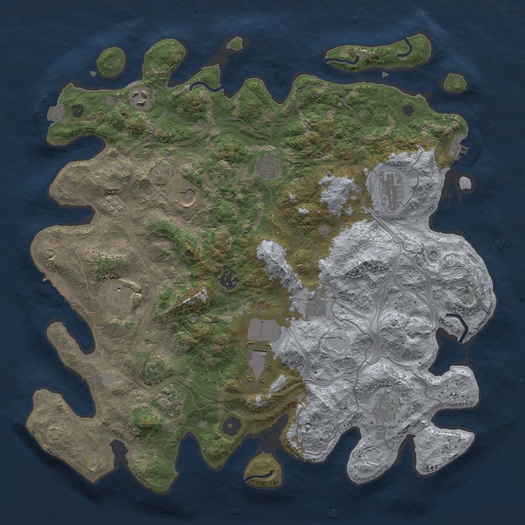 Rust Map: Procedural Map, Size: 4250, Seed: 1998689922, 19 Monuments