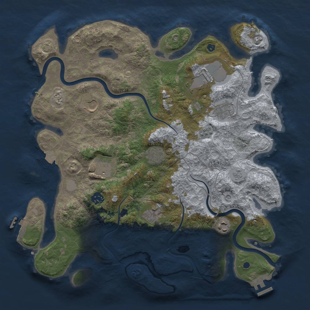Rust Map: Procedural Map, Size: 3875, Seed: 855517925, 15 Monuments