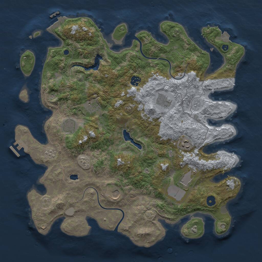 Rust Map: Procedural Map, Size: 4000, Seed: 219519948, 14 Monuments