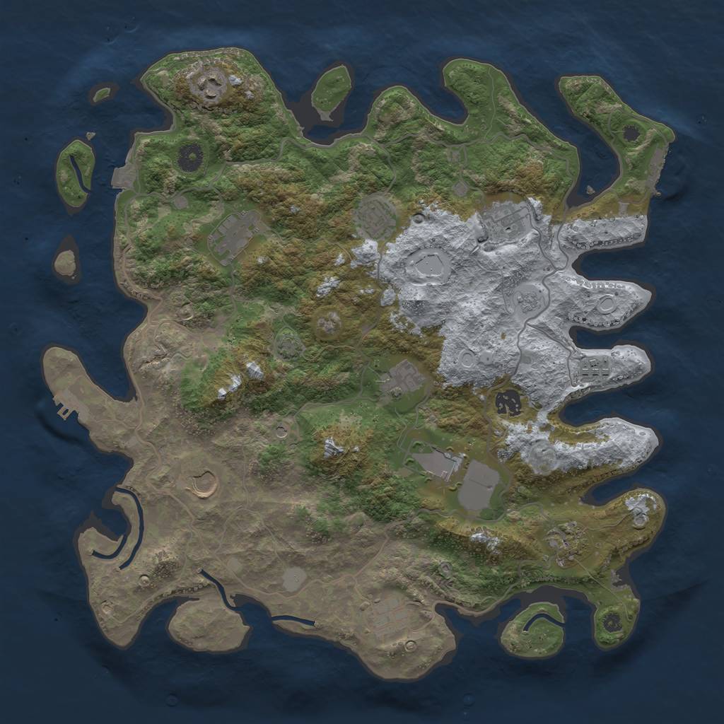 Rust Map: Procedural Map, Size: 4000, Seed: 219519948, 19 Monuments