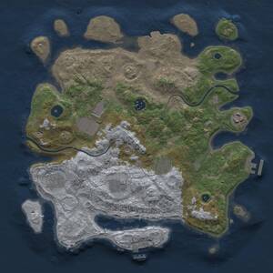 Thumbnail Rust Map: Procedural Map, Size: 3500, Seed: 1685467123, 13 Monuments