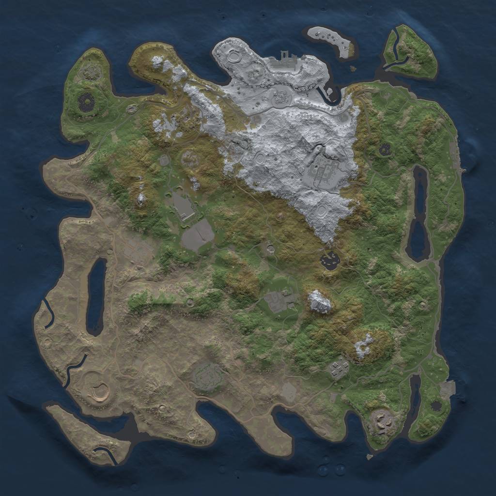 Rust Map: Procedural Map, Size: 4000, Seed: 898947514, 18 Monuments
