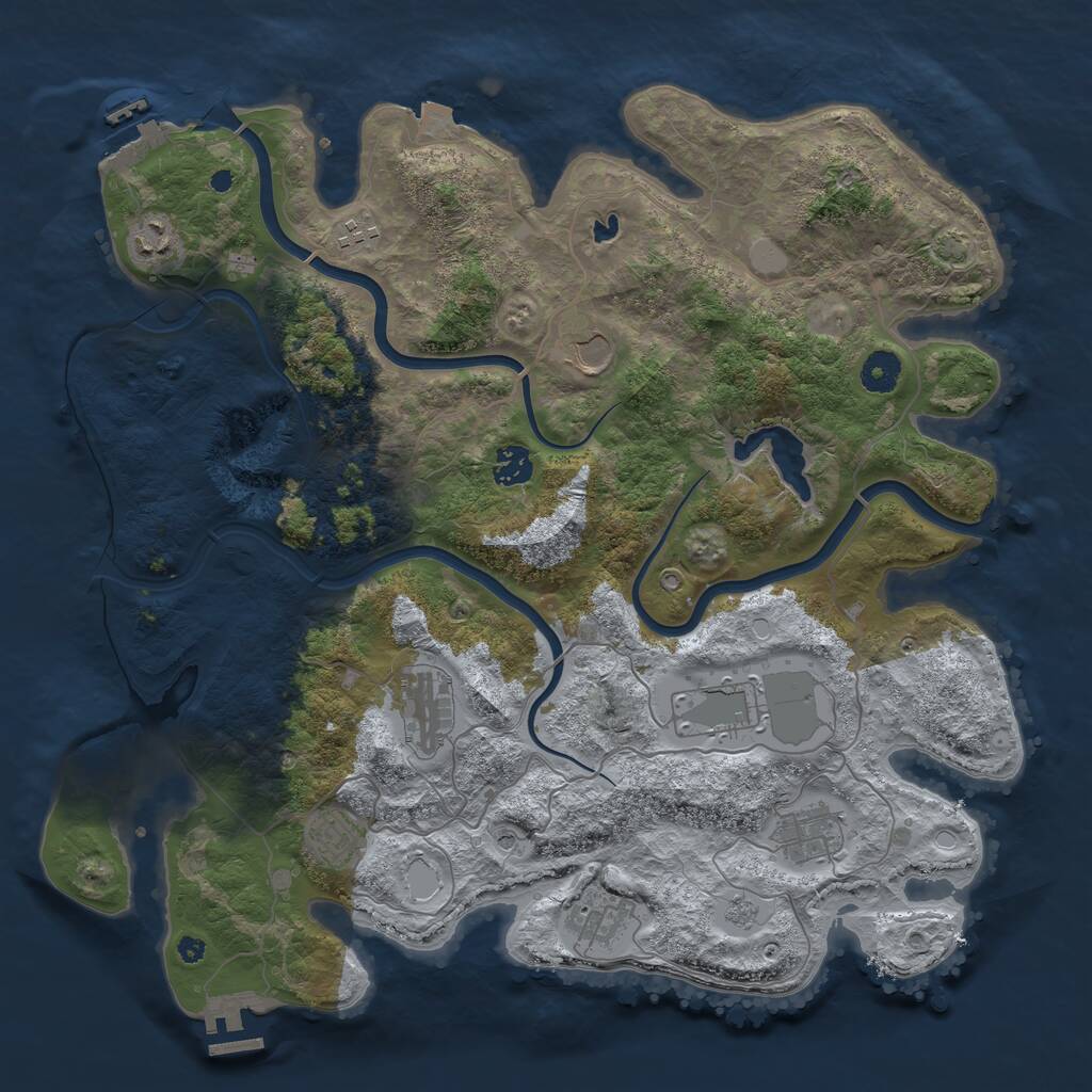 Rust Map: Procedural Map, Size: 4000, Seed: 39066514, 15 Monuments