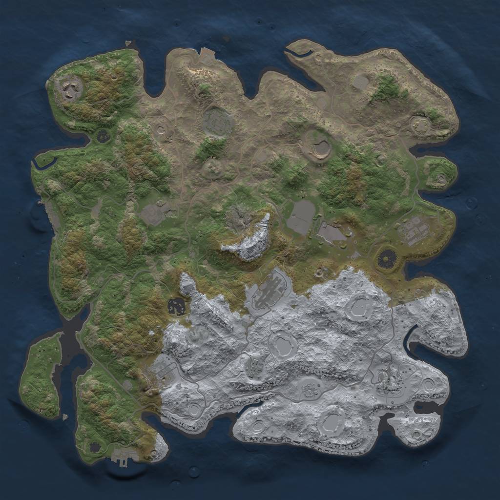 Rust Map: Procedural Map, Size: 4000, Seed: 39066514, 19 Monuments
