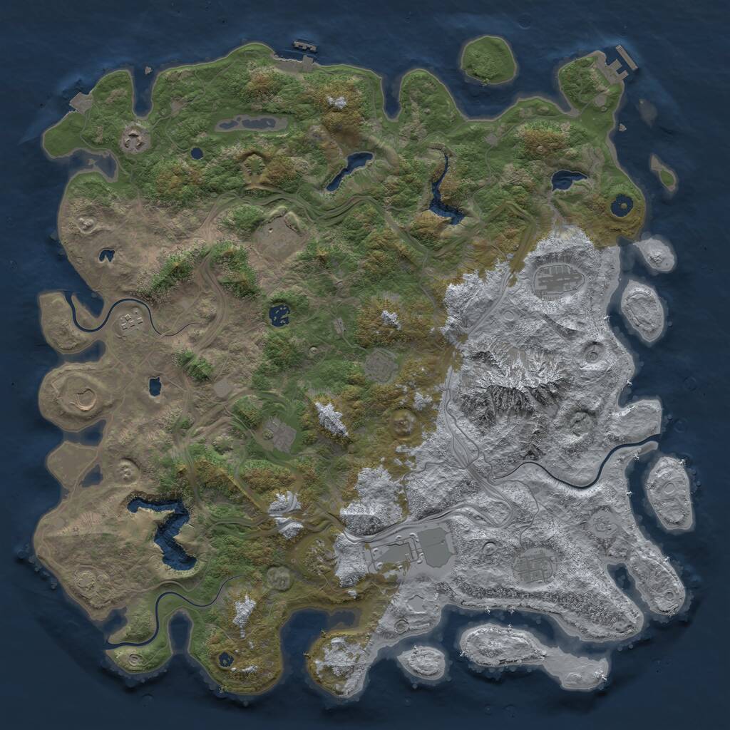 Rust Map: Procedural Map, Size: 5000, Seed: 850938963, 17 Monuments