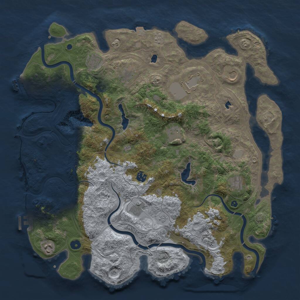 Rust Map: Procedural Map, Size: 4500, Seed: 1894468305, 17 Monuments