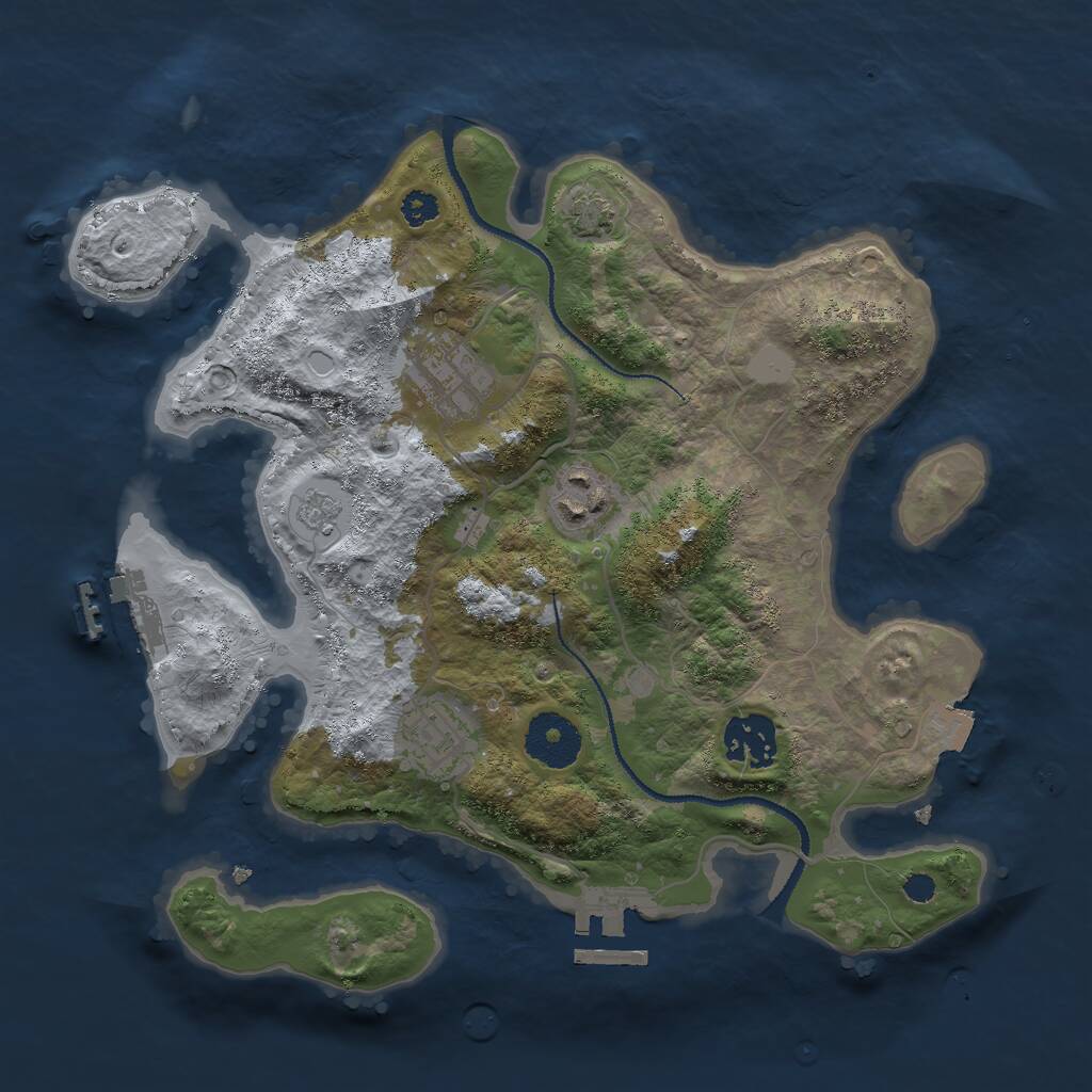 Rust Map: Procedural Map, Size: 3000, Seed: 689979447, 9 Monuments