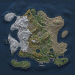 Thumbnail Rust Map: Procedural Map, Size: 3000, Seed: 689979447, 9 Monuments