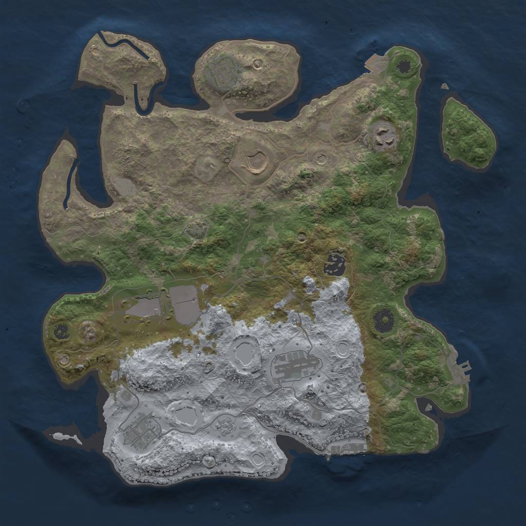 Rust Map: Procedural Map, Size: 3500, Seed: 69439963, 15 Monuments