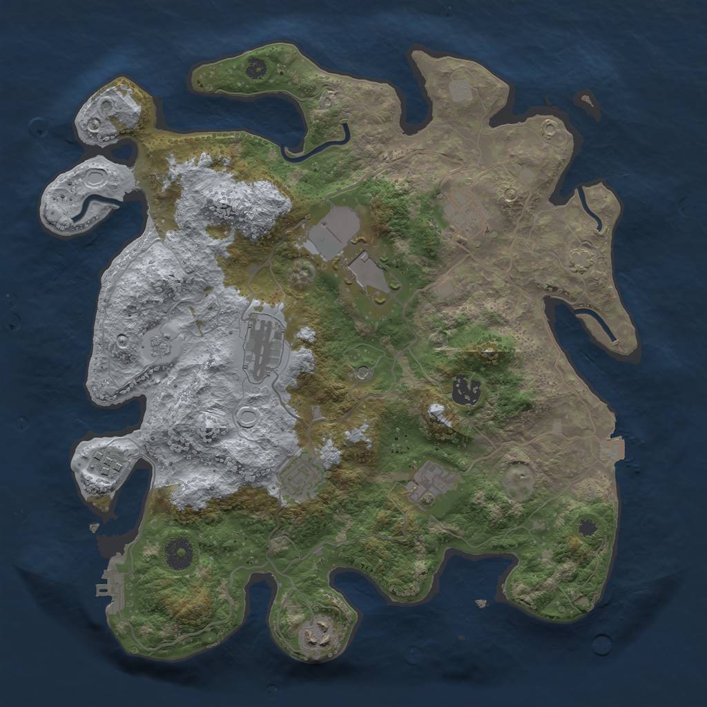 Rust Map: Procedural Map, Size: 3500, Seed: 1517450757, 15 Monuments