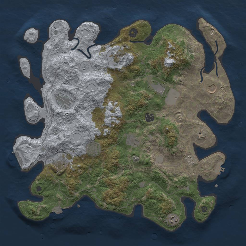 Rust Map: Procedural Map, Size: 4000, Seed: 1147948341, 18 Monuments