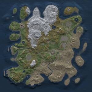 Thumbnail Rust Map: Procedural Map, Size: 3500, Seed: 1369132543, 14 Monuments