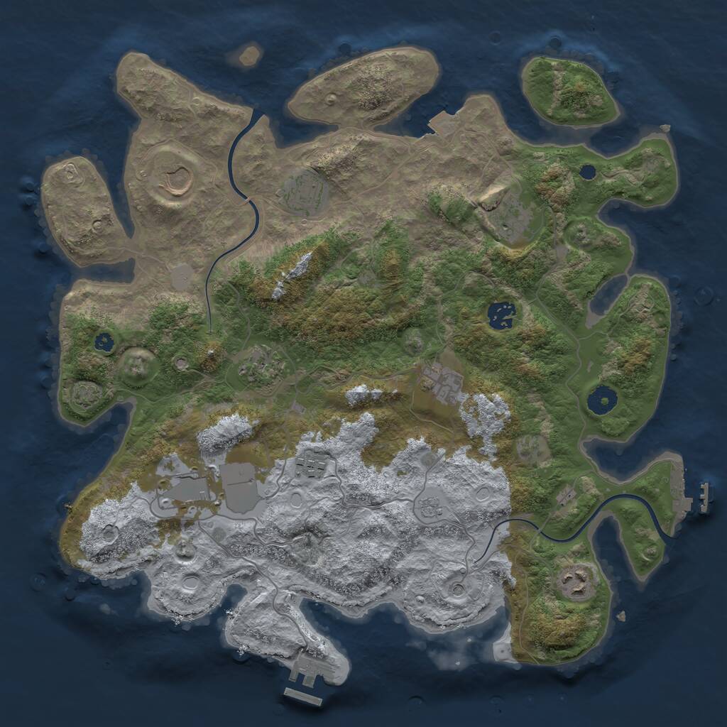 Rust Map: Procedural Map, Size: 3800, Seed: 634448700, 15 Monuments