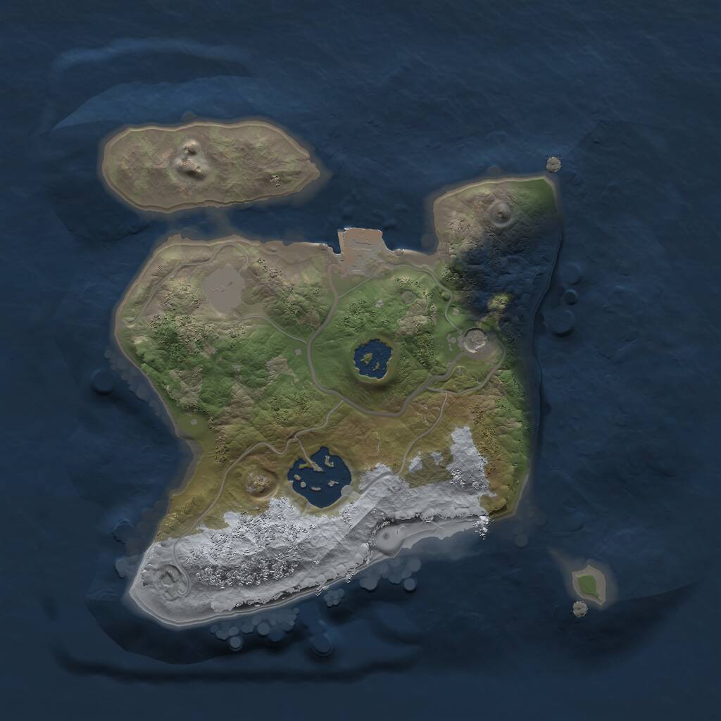 Rust Map: Procedural Map, Size: 1900, Seed: 1224483781, 3 Monuments