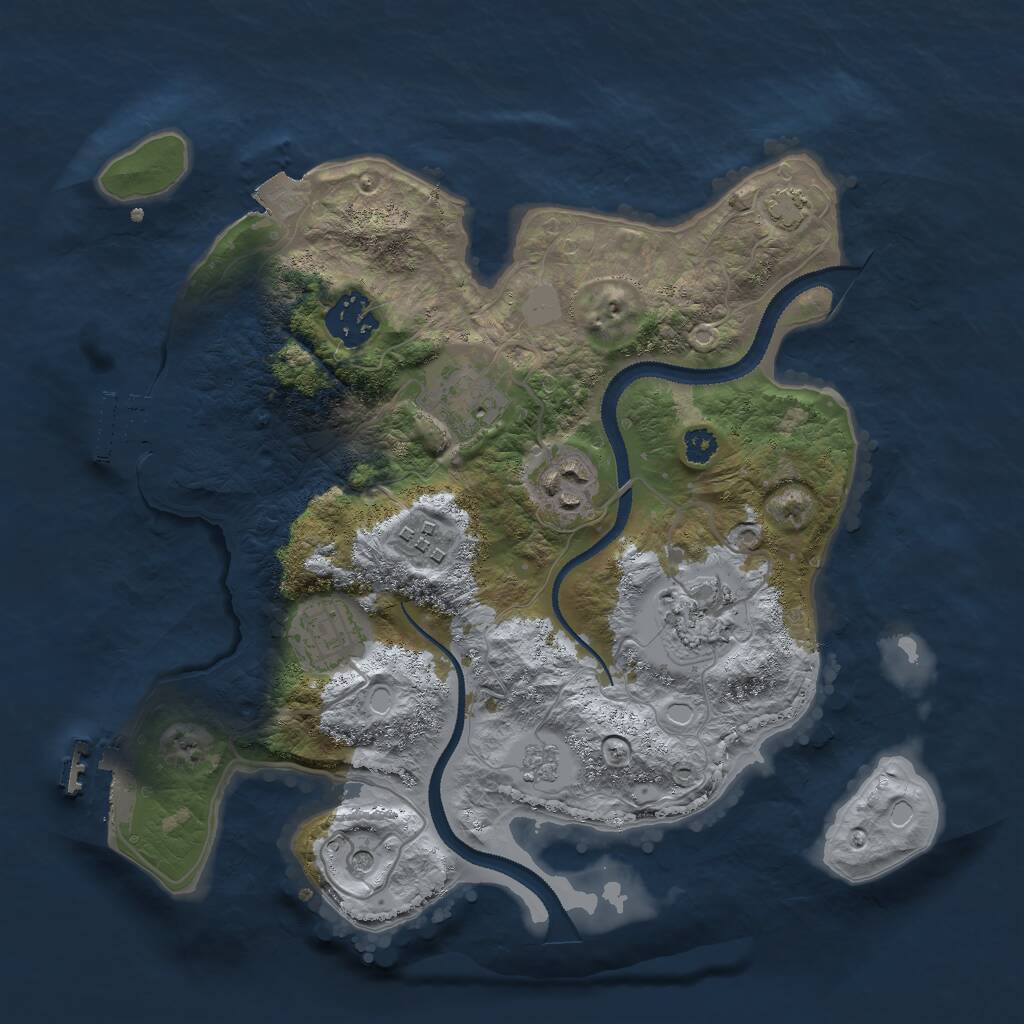 Rust Map: Procedural Map, Size: 3000, Seed: 348838114, 12 Monuments