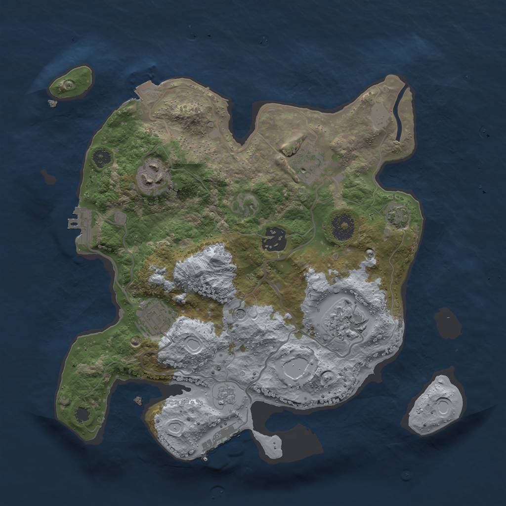 Rust Map: Procedural Map, Size: 3000, Seed: 348838114, 13 Monuments