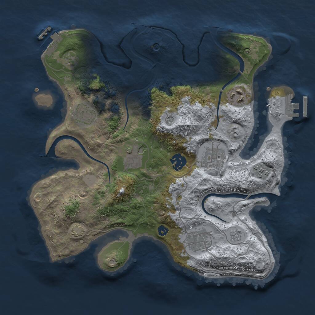 Rust Map: Procedural Map, Size: 3000, Seed: 1871222687, 13 Monuments