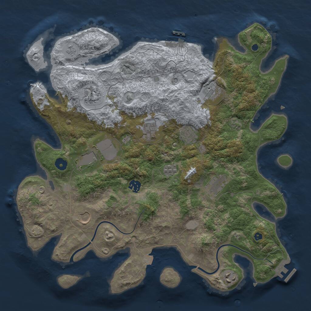 Rust Map: Procedural Map, Size: 3850, Seed: 183750, 16 Monuments