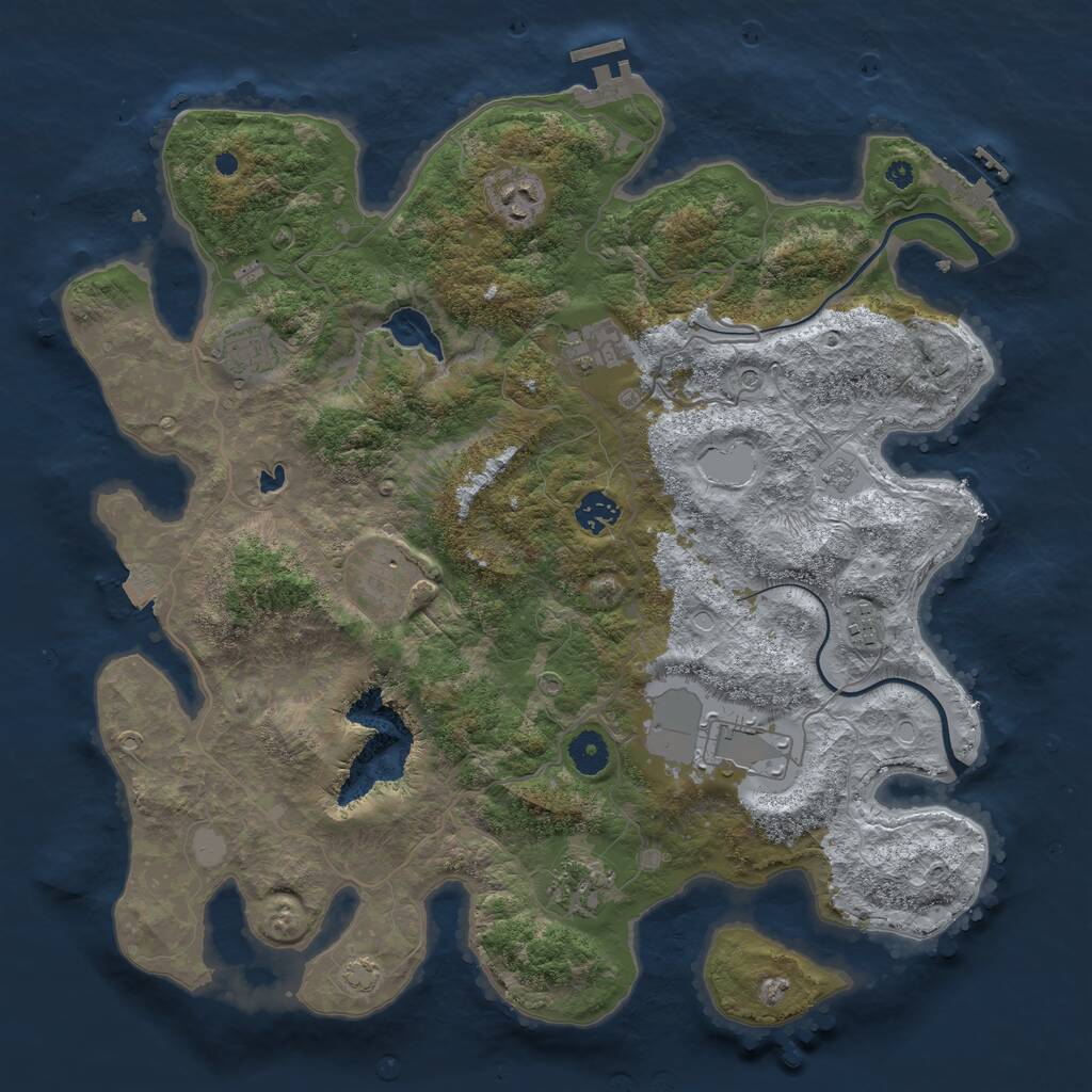 Rust Map: Procedural Map, Size: 4000, Seed: 6546857, 14 Monuments