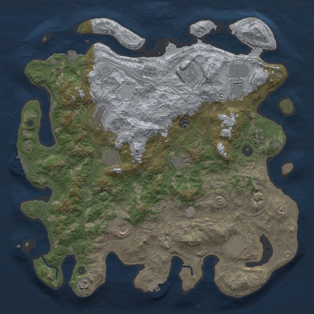 Rust Map: Procedural Map, Size: 4250, Seed: 566721307, 19 Monuments