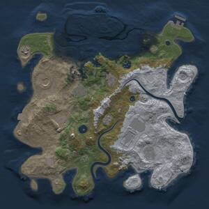 Thumbnail Rust Map: Procedural Map, Size: 3700, Seed: 801878708, 15 Monuments