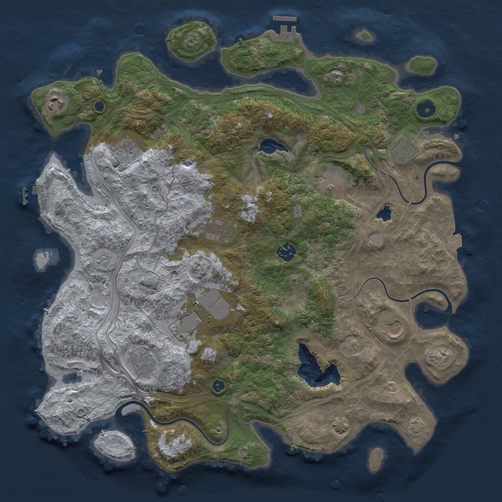 Rust Map: Procedural Map, Size: 4250, Seed: 598958629, 15 Monuments