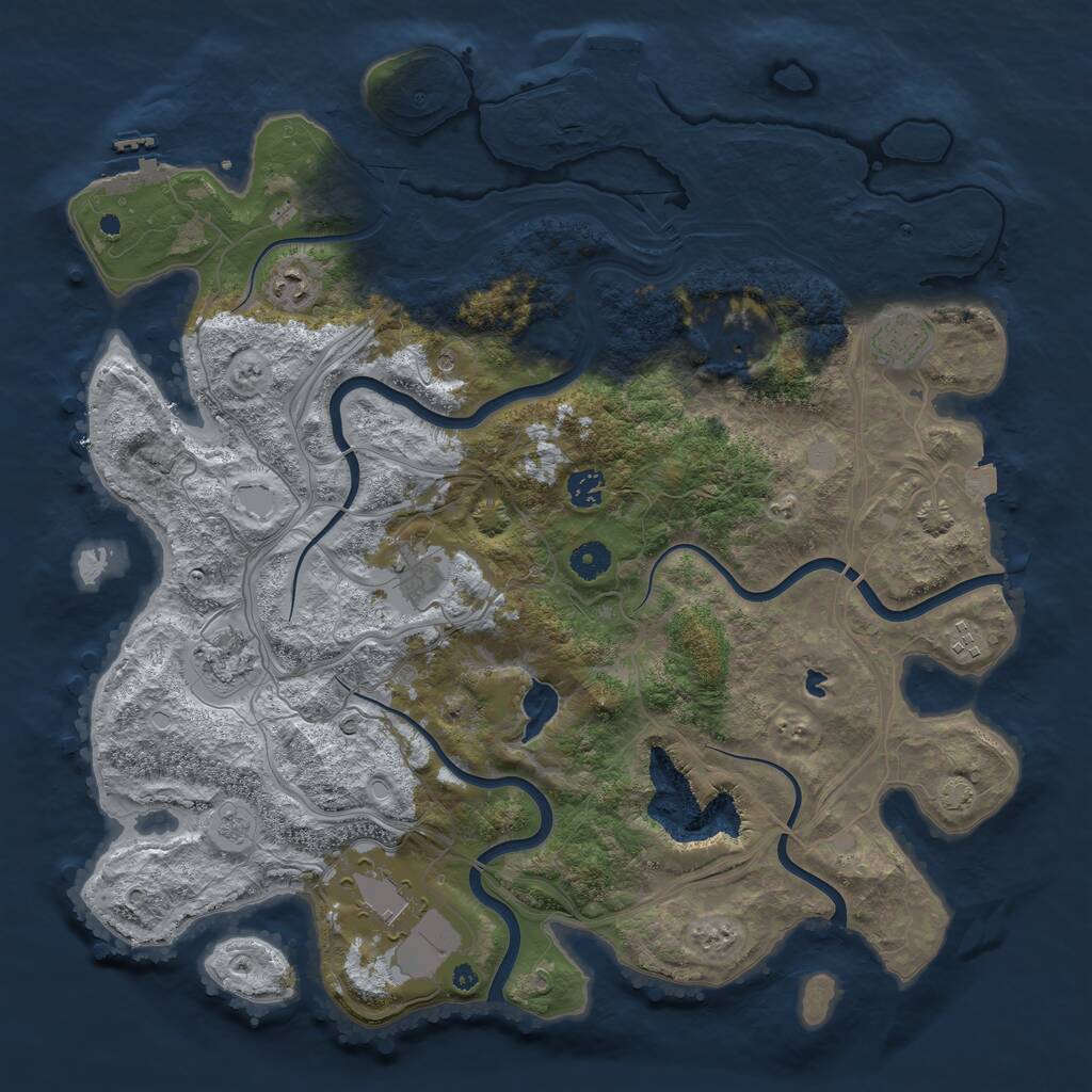 Rust Map: Procedural Map, Size: 4250, Seed: 598958629, 14 Monuments