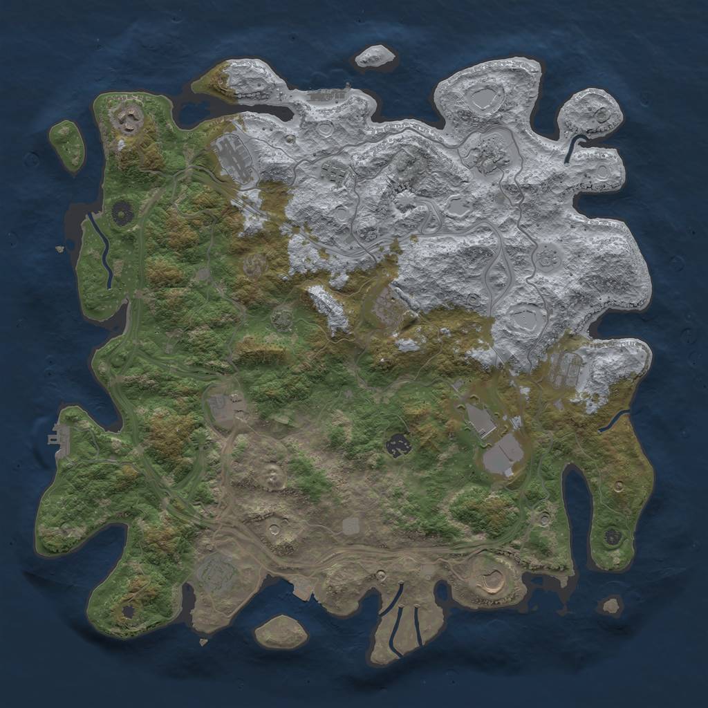 Rust Map: Procedural Map, Size: 4500, Seed: 50288902, 19 Monuments