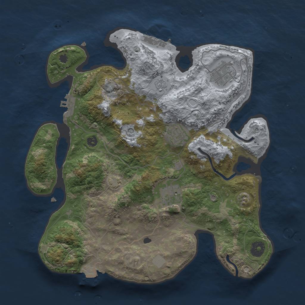 Rust Map: Procedural Map, Size: 3000, Seed: 26614, 11 Monuments