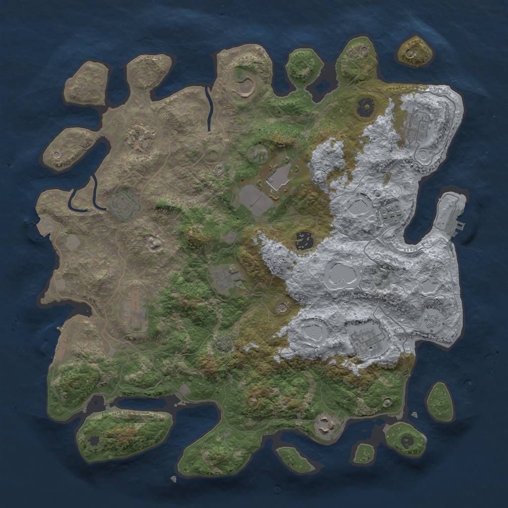 Rust Map: Procedural Map, Size: 4000, Seed: 1806475624, 19 Monuments