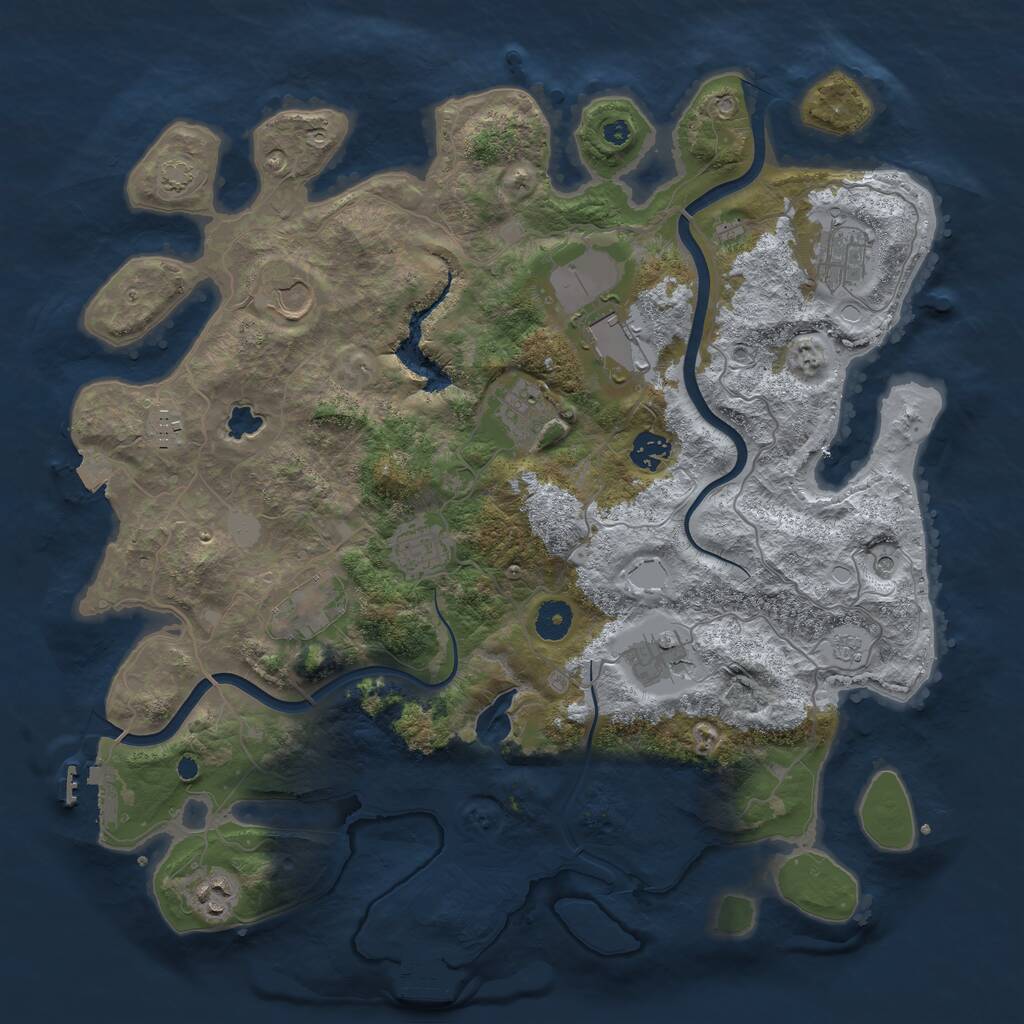 Rust Map: Procedural Map, Size: 4000, Seed: 1806475624, 16 Monuments